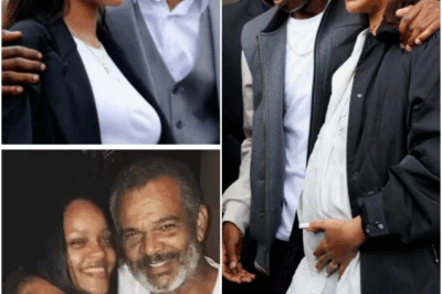 Despite her heavily pregnant belly, Rihanna stood for hours under the hot LA sun yesterday to bid her father a final farewell at his funeral. The singer remained silent throughout the ceremony, only showing concern and clutching her belly after A$AP Rocky, her husband, whispered five words in her ear—prompting Rihanna to quietly leave the service.