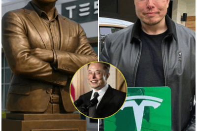ELON MUSK HONORED!” A giant statue of Elon Musk was spotted being towed by a Tesla Cybertruck in Texas. Is this a tribute to his groundbreaking contributions to the electric vehicle movement?