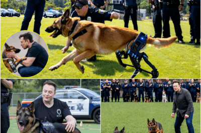 Elon Musk’s Life-Changing Gift to Injured Police Dogs Sparks Global Cheer, Witness the heartwarming moment when Elon Musk’s innovative robotic legs give injured police dogs a second chance at life.