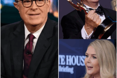 HOLLYWOOD SHOWDOWN: Karoline Leavitt confronted Stephen Colbert, demanding he return his Emmy and leave Tinseltown — but his 13-word retort left her speechless.