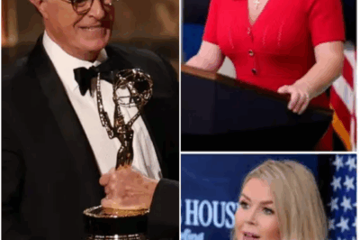 HOLLYWOOD SHOCKER: Karoline Leavitt demanded Stephen Colbert give back his Emmy and walk away from Hollywood — but his 13-word retort flipped the script and left her speechless.