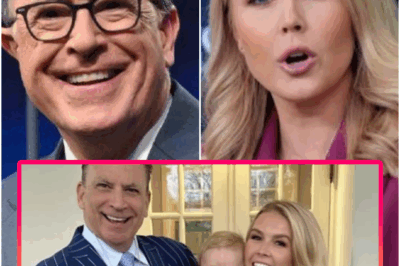 COLBERT LIGHTS THE FUSE! It started as just another late-night monologue — then came one savage one-liner aimed straight at Karoline Leavitt and Nicholas Riccio. The studio froze, the audience gasped, and within seconds social media detonated like wildfire.