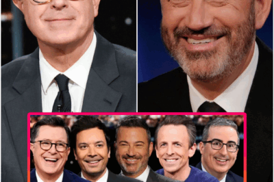 🔥 “LATE-NIGHT UPRISING: STEPHEN COLBERT’S DEFIANCE IGNITES A REVOLT — AND FALLON, MEYERS, OLIVER JUST JOINED THE FIGHT”  The war for late-night has officially begun. Stephen Colbert just threw down the gauntlet — challenging the networks, the censors, and the status quo — and now, Jimmy Fallon, Seth Meyers, and John Oliver are rallying behind him.